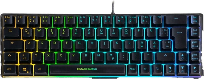 Deltaco DK240 Mini (DE)  Gaming Tastatur semi-transparent